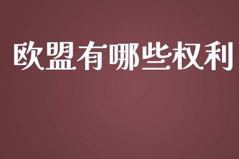 欧盟有哪些权利_https://m.gongyisiwang.com_信托投资_第1张