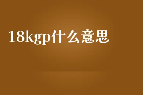 18kgp什么意思_https://m.gongyisiwang.com_信托投资_第1张