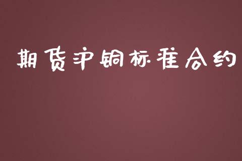 期货沪铜标准合约_https://m.gongyisiwang.com_商业资讯_第1张