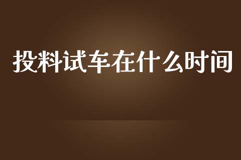 投料试车在什么时间_https://m.gongyisiwang.com_保险理财_第1张