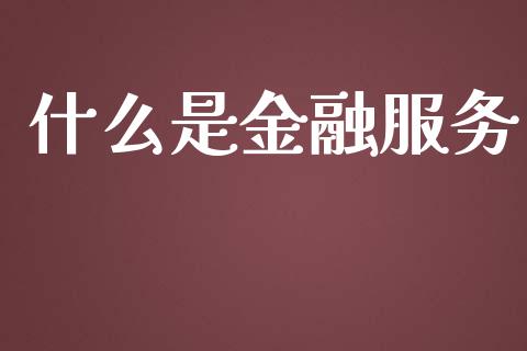 什么是金融服务_https://m.gongyisiwang.com_财经咨询_第1张