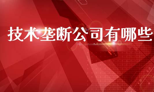 技术垄断公司有哪些_https://m.gongyisiwang.com_理财投资_第1张