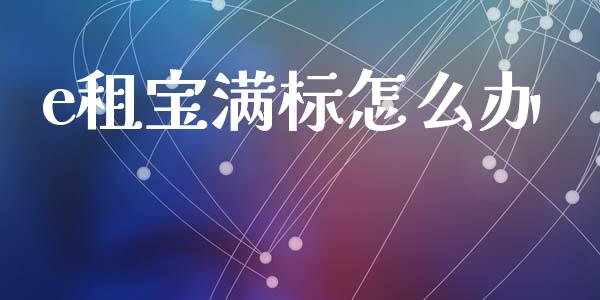 e租宝满标怎么办_https://m.gongyisiwang.com_财经咨询_第1张