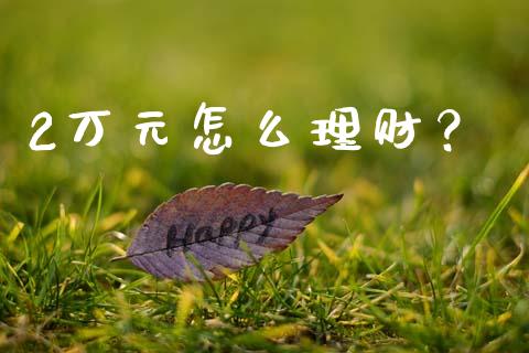 2万元怎么理财？_https://m.gongyisiwang.com_理财投资_第1张