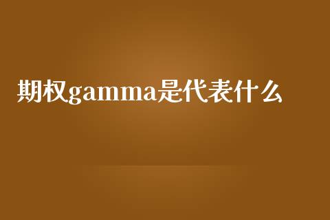 期权gamma是代表什么_https://m.gongyisiwang.com_理财投资_第1张