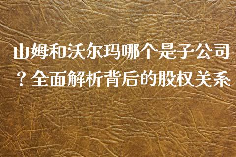山姆和沃尔玛哪个是子公司？全面解析背后的股权关系_https://m.gongyisiwang.com_保险理财_第1张