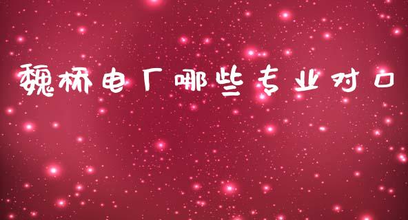 魏桥电厂哪些专业对口_https://m.gongyisiwang.com_商业资讯_第1张