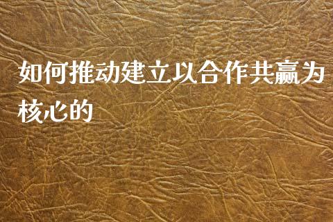 如何推动建立以合作共赢为核心的_https://m.gongyisiwang.com_理财投资_第1张