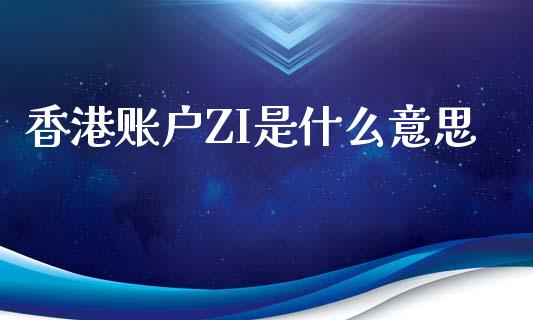 香港账户ZI是什么意思_https://m.gongyisiwang.com_信托投资_第1张