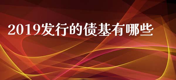 2019发行的债基有哪些_https://m.gongyisiwang.com_商业资讯_第1张