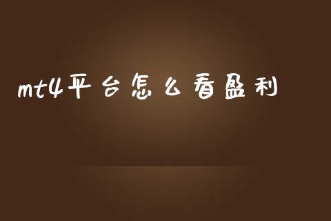 mt4平台怎么看盈利_https://m.gongyisiwang.com_债券咨询_第1张