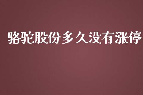 骆驼股份多久没有涨停_https://m.gongyisiwang.com_保险理财_第1张