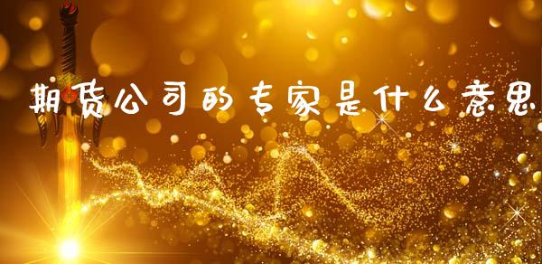 期货公司的专家是什么意思_https://m.gongyisiwang.com_财经咨询_第1张