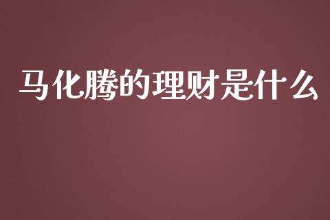 马化腾的理财是什么_https://m.gongyisiwang.com_商业资讯_第1张