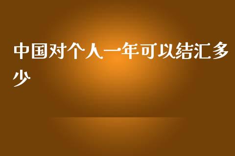 中国对个人一年可以结汇多少_https://m.gongyisiwang.com_商业资讯_第1张