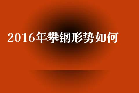 2016年攀钢形势如何_https://m.gongyisiwang.com_商业资讯_第1张