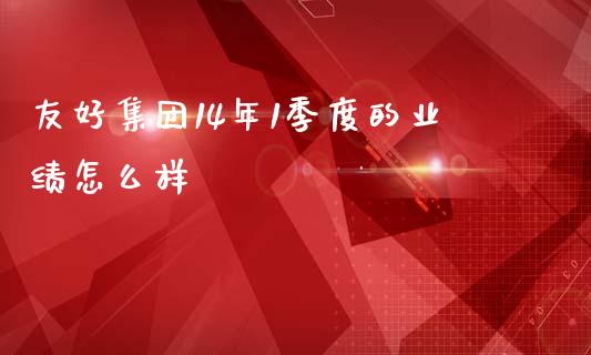 友好集团14年1季度的业绩怎么样_https://m.gongyisiwang.com_保险理财_第1张