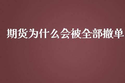 期货为什么会被全部撤单_https://m.gongyisiwang.com_信托投资_第1张