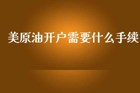 美原油开户需要什么手续_https://m.gongyisiwang.com_财经咨询_第1张