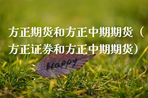 方正期货和方正中期期货（方正证券和方正中期期货）_https://m.gongyisiwang.com_理财投资_第1张