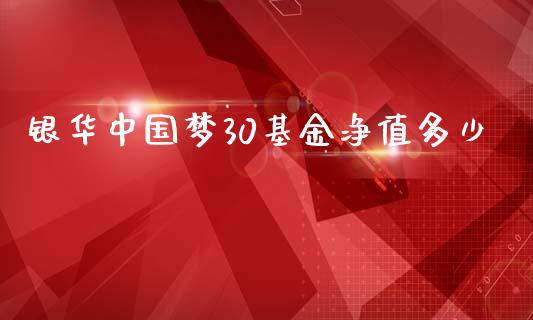 银华中国梦30基金净值多少_https://m.gongyisiwang.com_保险理财_第1张