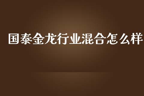 国泰金龙行业混合怎么样_https://m.gongyisiwang.com_理财产品_第1张