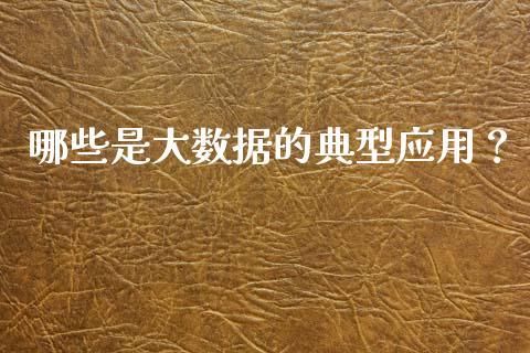 哪些是大数据的典型应用？_https://m.gongyisiwang.com_商业资讯_第1张