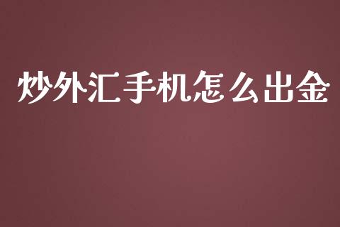 炒外汇手机怎么出金_https://m.gongyisiwang.com_商业资讯_第1张