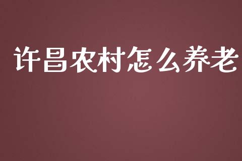 许昌农村怎么养老_https://m.gongyisiwang.com_财经时评_第1张