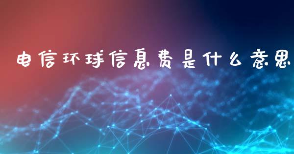 电信环球信息费是什么意思_https://m.gongyisiwang.com_理财投资_第1张