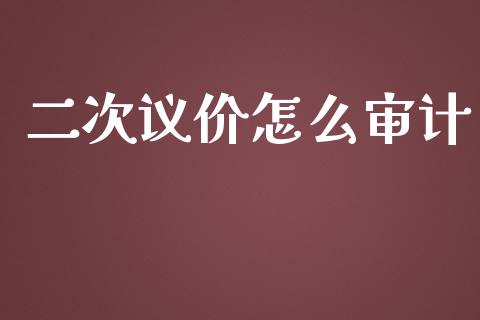 二次议价怎么审计_https://m.gongyisiwang.com_财经咨询_第1张