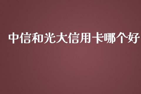 中信和光大信用卡哪个好_https://m.gongyisiwang.com_信托投资_第1张