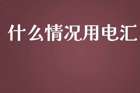 什么情况用电汇_https://m.gongyisiwang.com_信托投资_第1张