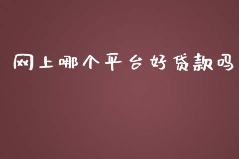 网上哪个平台好贷款吗_https://m.gongyisiwang.com_财经时评_第1张