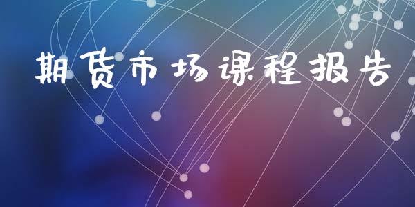 期货市场课程报告_https://m.gongyisiwang.com_信托投资_第1张