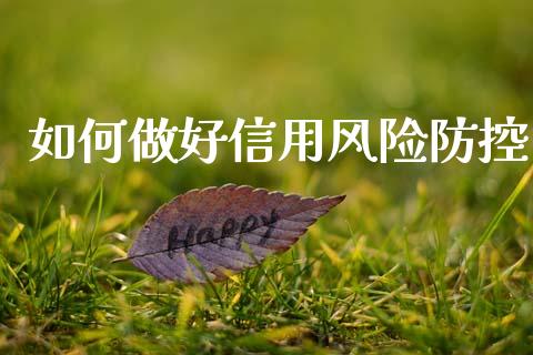 如何做好信用风险防控_https://m.gongyisiwang.com_信托投资_第1张