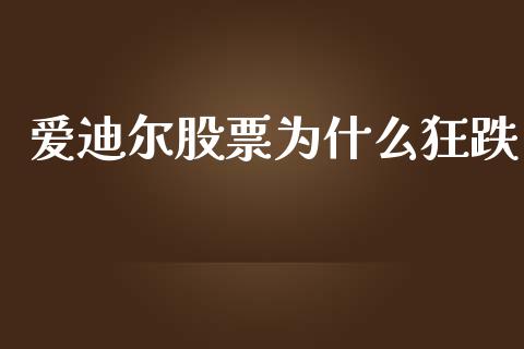 爱迪尔股票为什么狂跌_https://m.gongyisiwang.com_理财产品_第1张