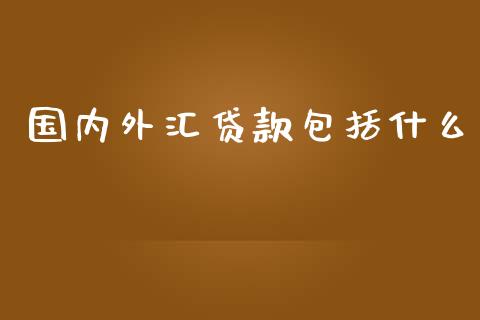 国内外汇贷款包括什么_https://m.gongyisiwang.com_信托投资_第1张