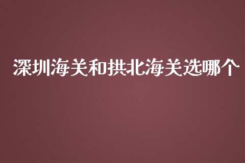 深圳海关和拱北海关选哪个_https://m.gongyisiwang.com_商业资讯_第1张