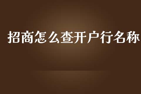 招商怎么查开户行名称_https://m.gongyisiwang.com_保险理财_第1张