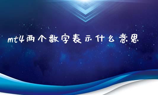 mt4两个数字表示什么意思_https://m.gongyisiwang.com_财经时评_第1张