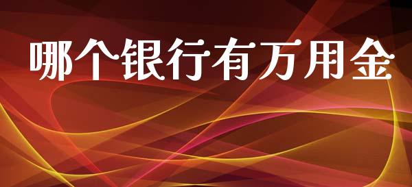 哪个银行有万用金_https://m.gongyisiwang.com_财经咨询_第1张