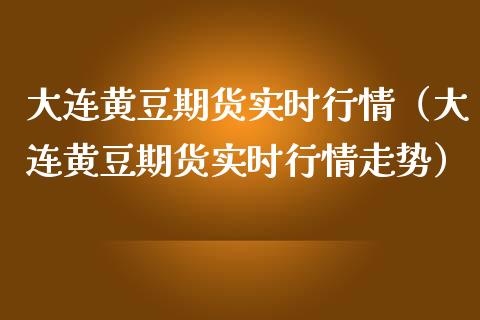 大连黄豆期货实时行情（大连黄豆期货实时行情走势）_https://m.gongyisiwang.com_理财投资_第1张