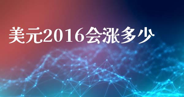 美元2016会涨多少_https://m.gongyisiwang.com_财经咨询_第1张