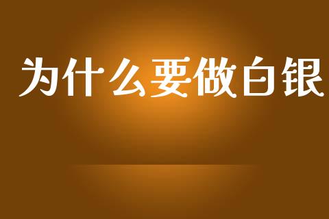 为什么要做白银_https://m.gongyisiwang.com_商业资讯_第1张