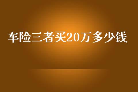 车险三者买20万多少钱_https://m.gongyisiwang.com_商业资讯_第1张