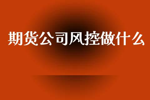 期货公司风控做什么_https://m.gongyisiwang.com_理财投资_第1张