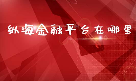 纵海金融平台在哪里_https://m.gongyisiwang.com_保险理财_第1张