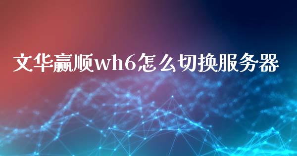 文华赢顺wh6怎么切换服务器_https://m.gongyisiwang.com_理财产品_第1张