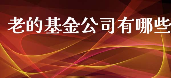 老的基金公司有哪些_https://m.gongyisiwang.com_保险理财_第1张